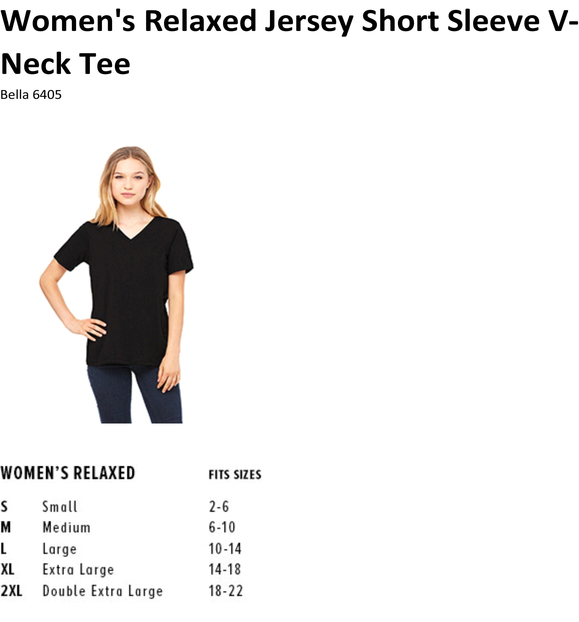 Bella Relaxed Shirt Size Chart